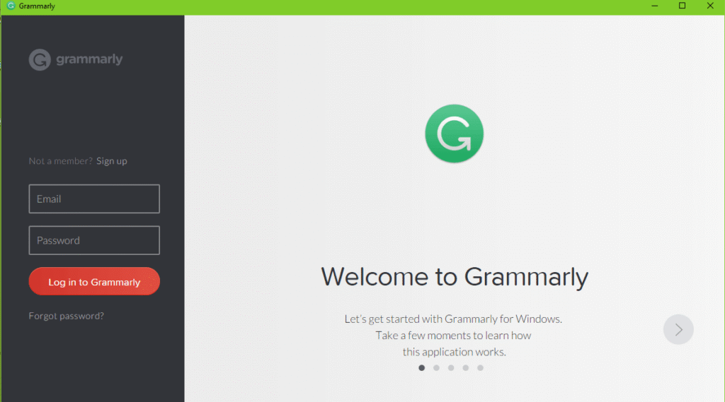 grammarly interface