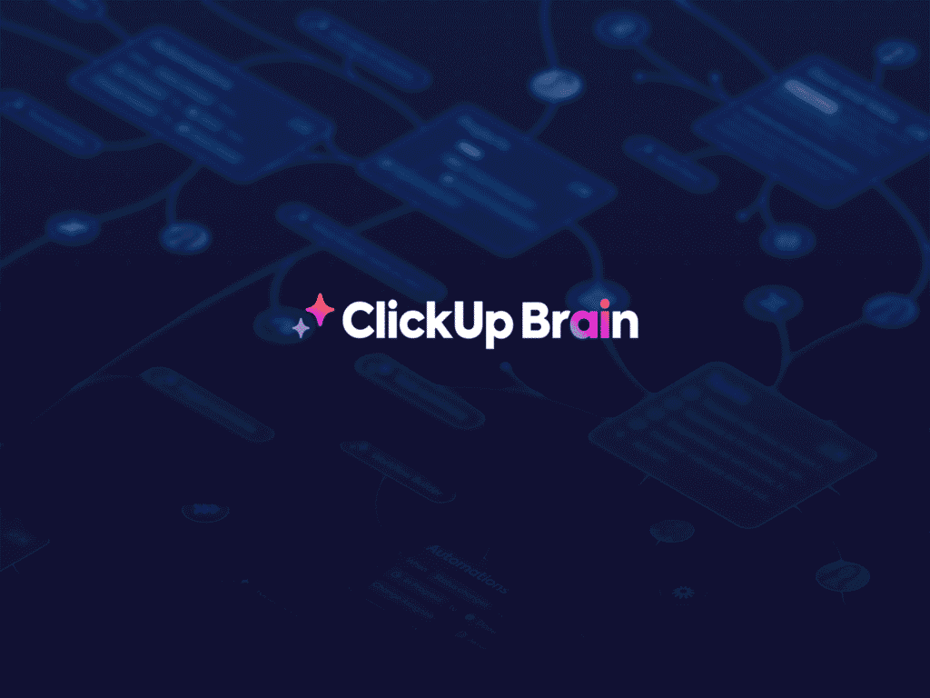 clickup brain launch party poster